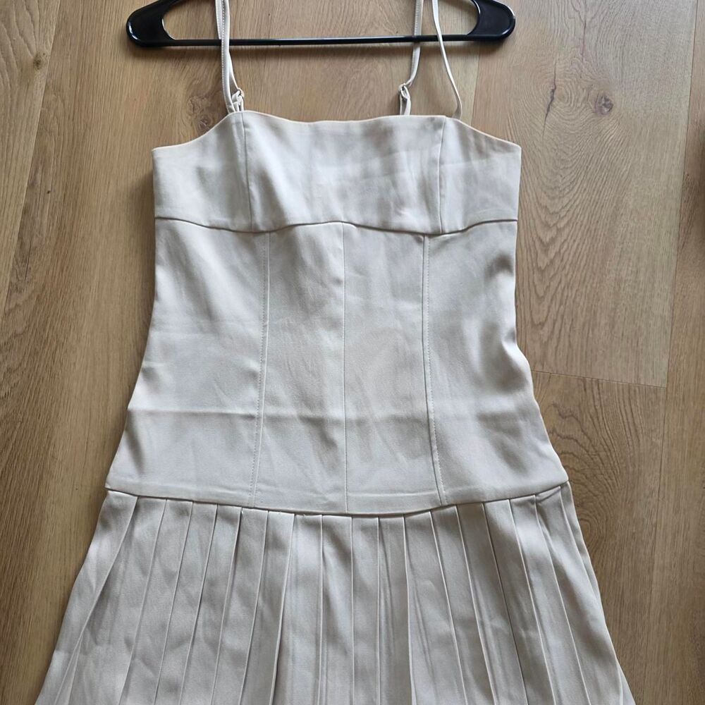 Forever-21 Women's Cream and Tan Dress